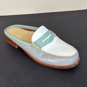 G H Bass Color Block Backless Leather Weejuns  Penny Loafers Size 8.5 M